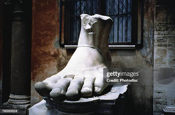 rome, italy - foot sculpture - human joint stock pictures, royalty-free photos & images