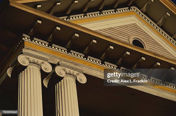 classical style building, exterior, close-up of pediment - pediment stock pictures, royalty-free photos & images