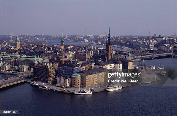 aerial view of stockholm - stockholm county stock pictures, royalty-free photos & images