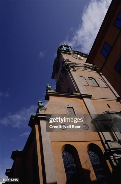 clock tower in stockholm - stockholm county stock pictures, royalty-free photos & images