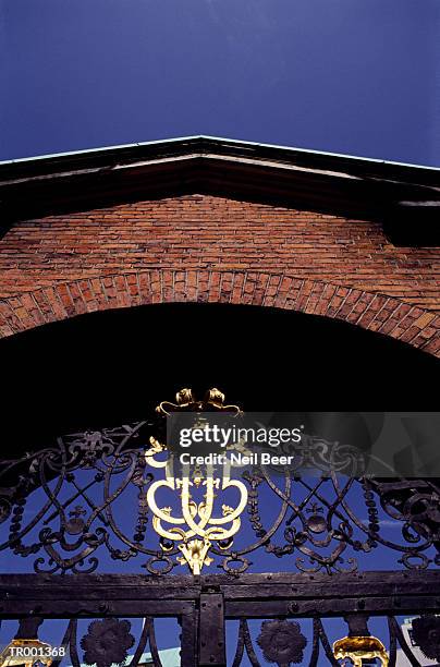 detail of gate in copenhagen - sontregio stockfoto's en -beelden