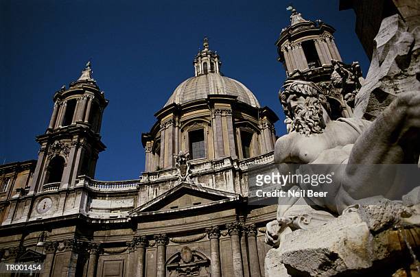 piazza navona - fountain of the four rivers stock pictures, royalty-free photos & images