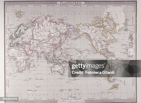 Planisfer Planispheric Map Of The World High-Res Vector Graphic - Getty Images