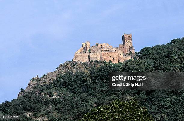 castle on top of mountain - france - france foto e immagini stock