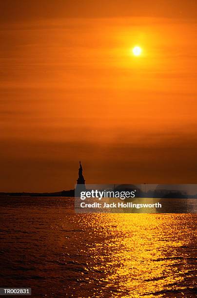 long shot of statue of liberty - statue of liberty shot stock pictures, royalty-free photos & images