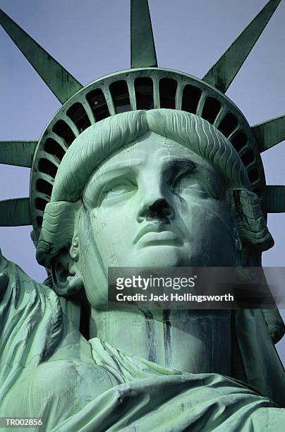 close-up of statue of liberty - liberty island stock pictures, royalty-free photos & images