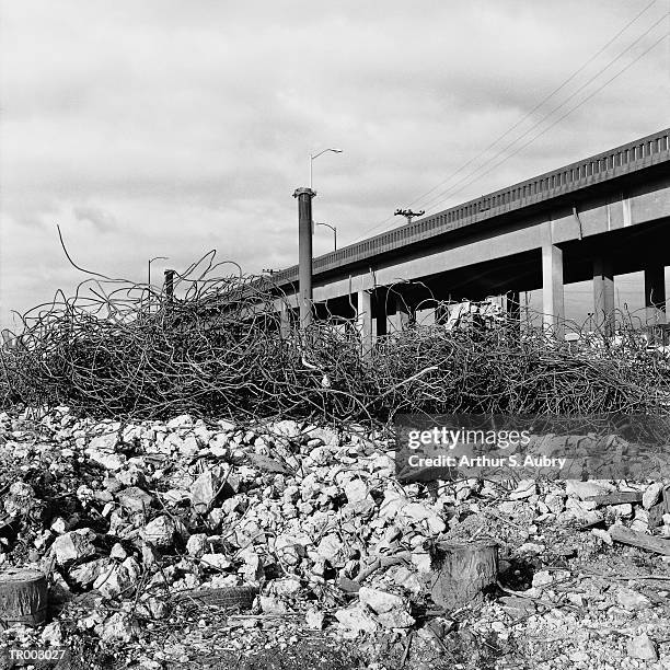 rubble by a bridge - by stock pictures, royalty-free photos & images