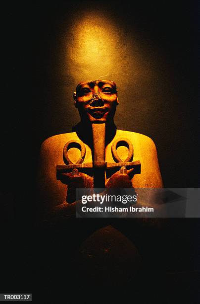 egyptian statue at luxor museum - the museum of modern arts 8th annual film benefit honoring cate blanchett stockfoto's en -beelden
