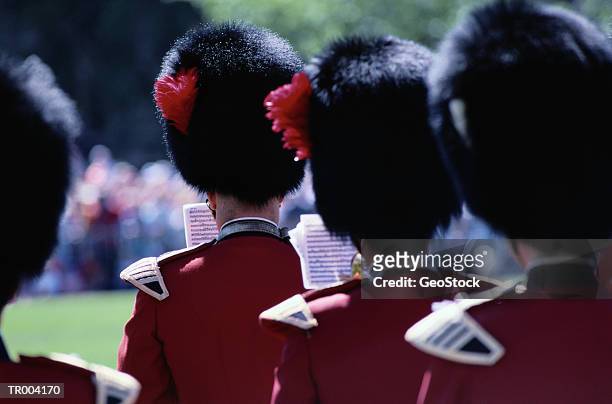 ceremonial palace guard marching band - canadian military uniform stock pictures, royalty-free photos & images