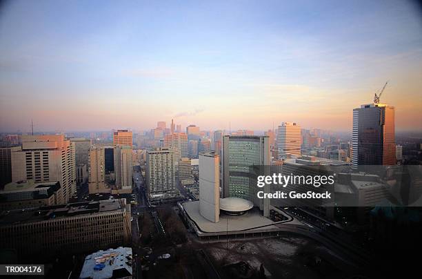 aerial view of toronto, canada - canadas grammy night a salute to canadas nominees at the 58thgrammy awards and showcase of canadian music excellence stockfoto's en -beelden