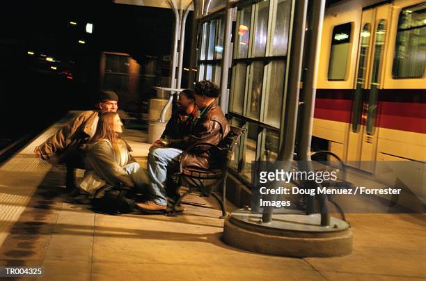 teens at subway station - doug stock pictures, royalty-free photos & images