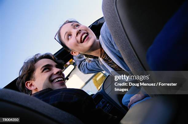 teens in car - cruzeiro v cerro porteno copa bridgestone libertadores 2014 round of 16 stockfoto's en -beelden