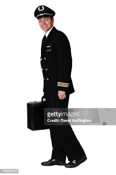 airline pilot - uniformmütze stock-fotos und bilder