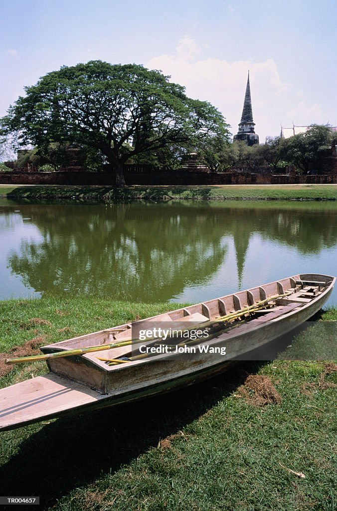 Small Boat with Buddhist Temple