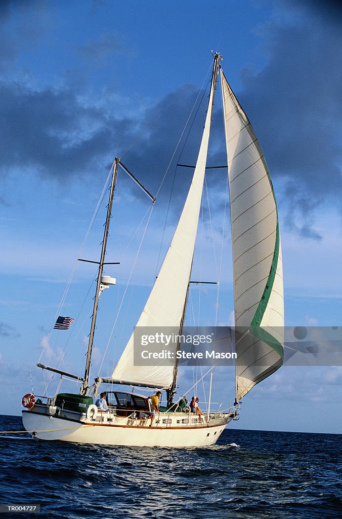 Sailboat Sailing on the Caribbean