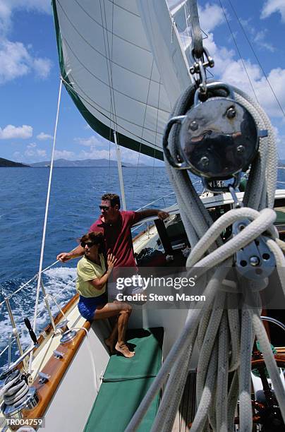 couple sailing - steve stock pictures, royalty-free photos & images