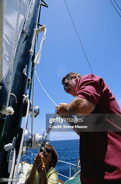 sailing couple - nautical vessel part stock pictures, royalty-free photos & images