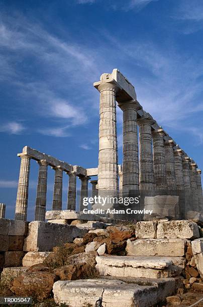 ruins of a greek temple - zentralgriechenland stock-fotos und bilder