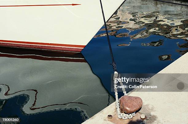 boat in harbor close-up - nautical equipment stock pictures, royalty-free photos & images