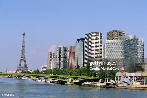 paris, the seine and eiffel tower - martial ストックフォトと画像