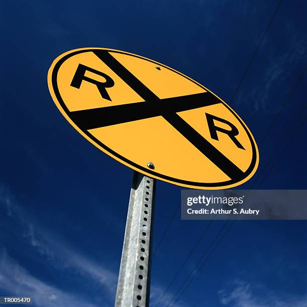 A Yellow R Sign Yellow Railroad Crossing Sign