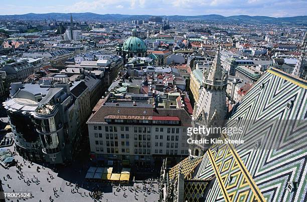 vienna city view - stephansplatz stock pictures, royalty-free photos & images