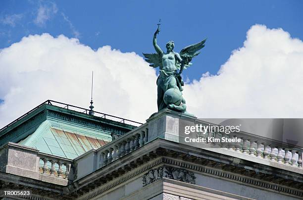 statue in volksgarten, vienna - norwegian royal family attends the unveiling of a statue of king olav v in oslo stockfoto's en -beelden