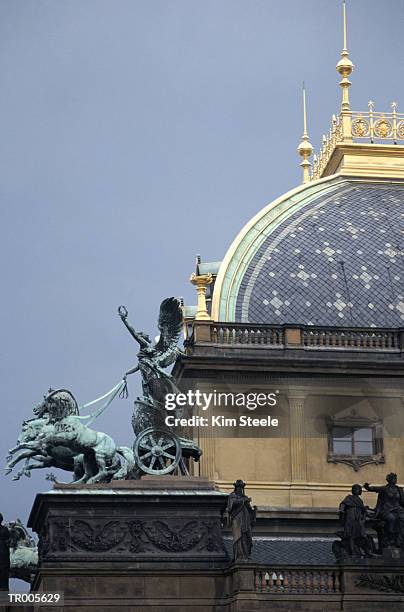 national theater in prague - norwegian royal family attends the unveiling of a statue of king olav v in oslo stockfoto's en -beelden