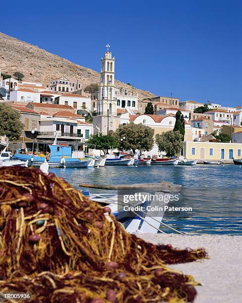 halki, greece - dodecanese islands stock-fotos und bilder