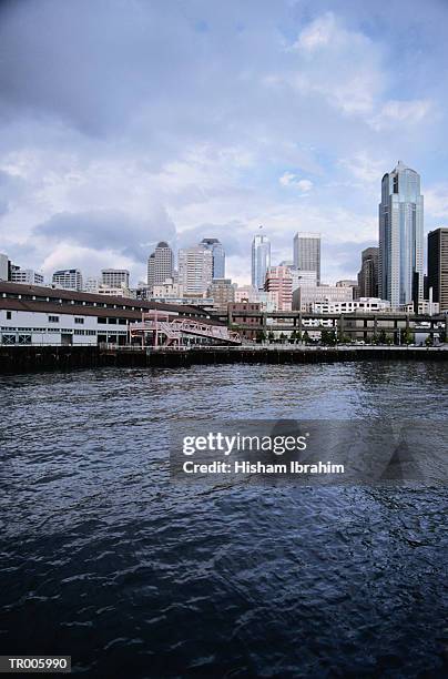 seattle and puget sound - sound stock-fotos und bilder