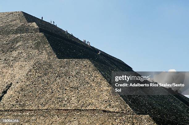 sun pyramid close-up - central mexico stock pictures, royalty-free photos & images