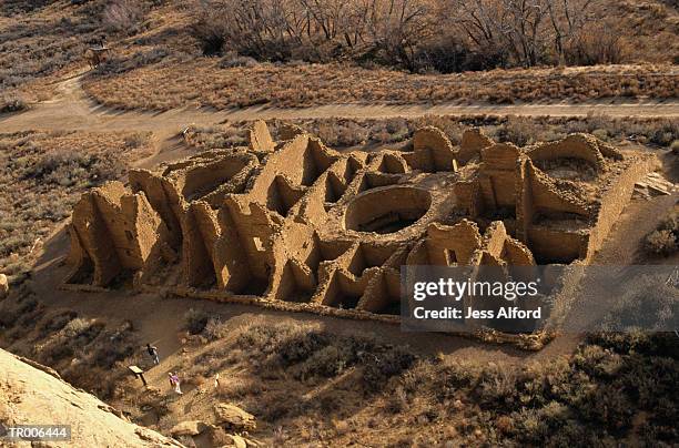 chaco national ruins - chaco canyon ruins stock pictures, royalty-free photos & images