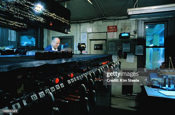 new york city subway control room - only mature men fotografías e imágenes de stock