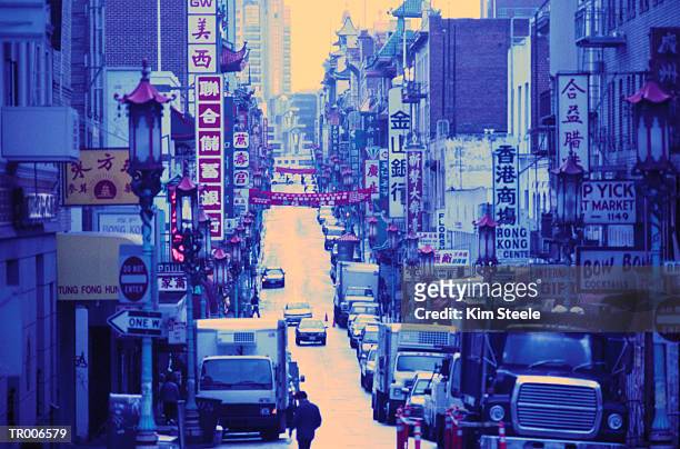 san francisco's chinatown - steele streets stock pictures, royalty-free photos & images