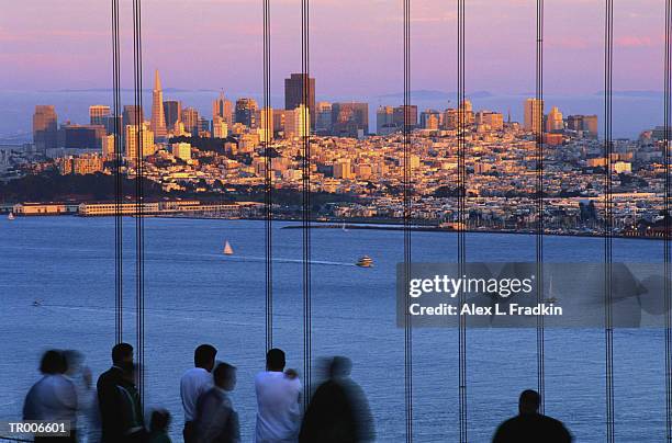 usa, california, san francisco, people looking at skyline, rear view - san 個照片及圖片檔