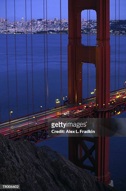usa, california, san francisco, golden gate bridge, elevated view - usa imagens e fotografias de stock
