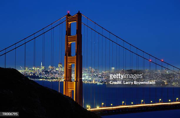 usa, california, san francisco, golden gate bridge, night - san stock pictures, royalty-free photos & images