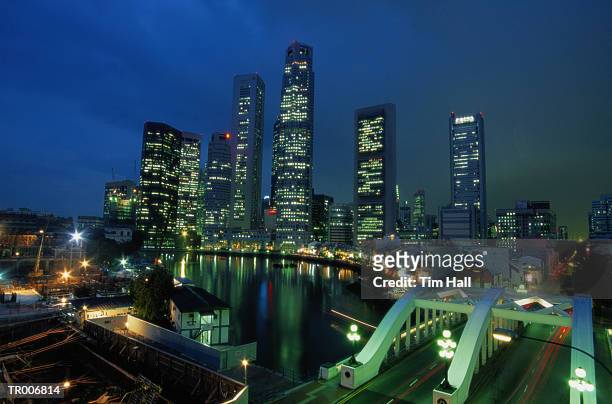 business district of singapore - singapore stock-fotos und bilder