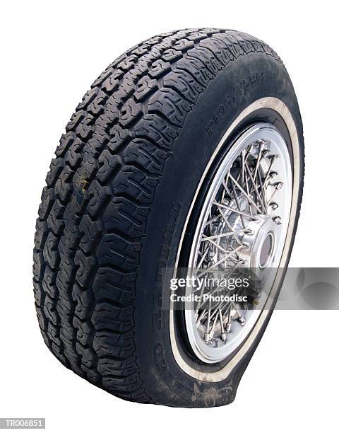 flat tire - flat tyre stock pictures, royalty-free photos & images