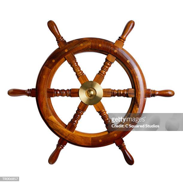 ship's wheel - nautical vessel part foto e immagini stock