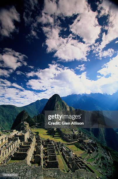 machu picchu in peru - history of football preview screening by tv channel history and sky in munich stockfoto's en -beelden