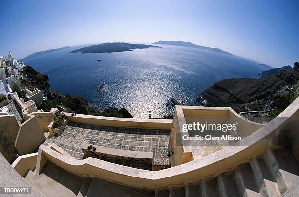 villa in santorini, greece - allison stock pictures, royalty-free photos & images