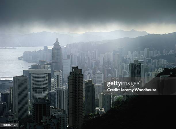 hong kong skyline - sudeste da china imagens e fotografias de stock