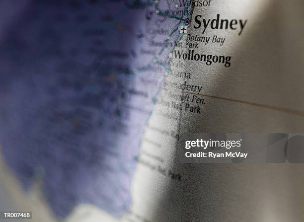 detail of a map of australia - ryan stock pictures, royalty-free photos & images