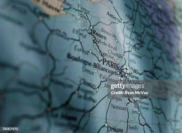 detail of a map of france - france foto e immagini stock