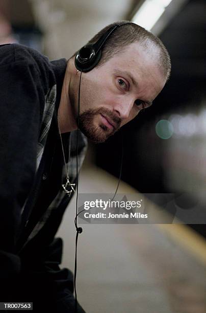 close-up of a man waiting for the subway - a stock pictures, royalty-free photos & images