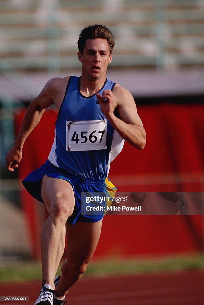 Athletics, male runner during race