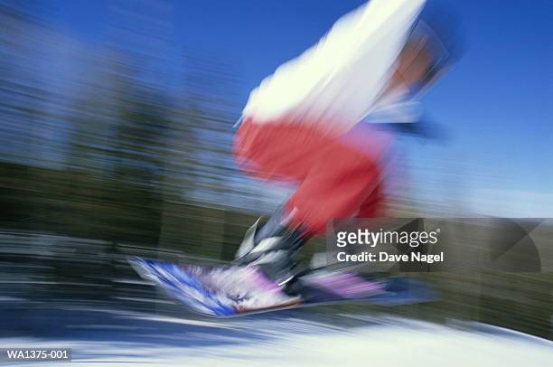 snowboarder - snowboard jump close up stock pictures, royalty-free photos & images