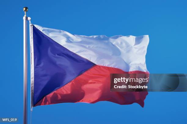 flag of czech republic - republic of ireland training and press conference group c uefa euro 2012 stockfoto's en -beelden