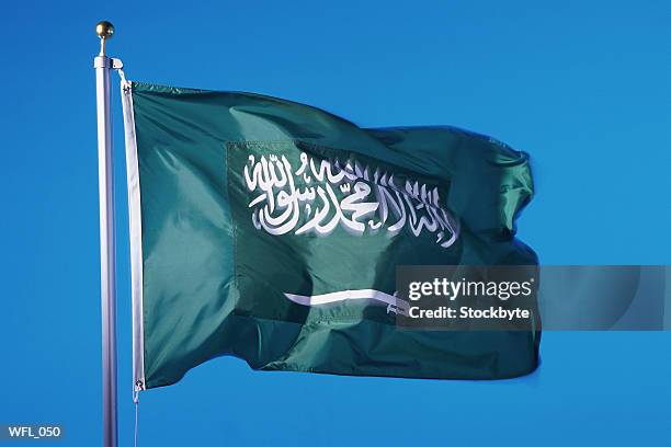 flag of saudi arabia - tutte le bandiere del medio oriente foto e immagini stock